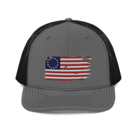 Distressed Revolutionary Flag Richardson Trucker Cap
