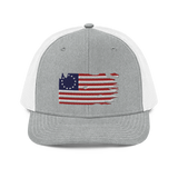 Distressed Revolutionary Flag Richardson Trucker Cap