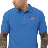 Distressed Revolutionary Flag Embroidered Polo Shirt