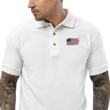 Distressed Revolutionary Flag Embroidered Polo Shirt