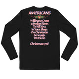 American Christmas Long Sleeve Fitted Crew