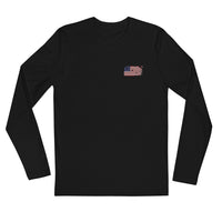 Distressed Revolutionary Flag Long Sleeve Fitted Crew