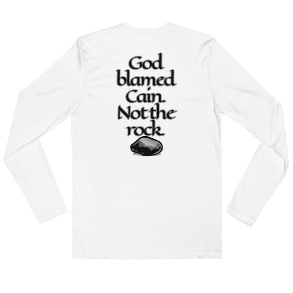 God blamed Cain Long Sleeve Fitted Crew