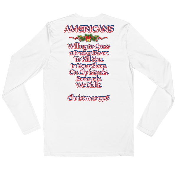American Christmas Long Sleeve Fitted Crew