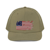 Distressed Revolutionary Flag Richardson Trucker Cap