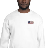 Distressed Revolutionary Flag Crew Neck Sweatshirt